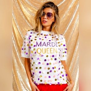 Mardi Gras sweater - Mardi Queen - New with tags